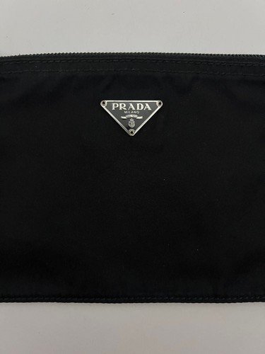 PRADA Make Up Bag Nylon Black USED TC38-3 - Picture 9 of 14