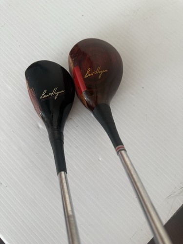 Ben Hogan Persimmon Driver And 5 Wood RH Reg Flex - Picture 2 of 4