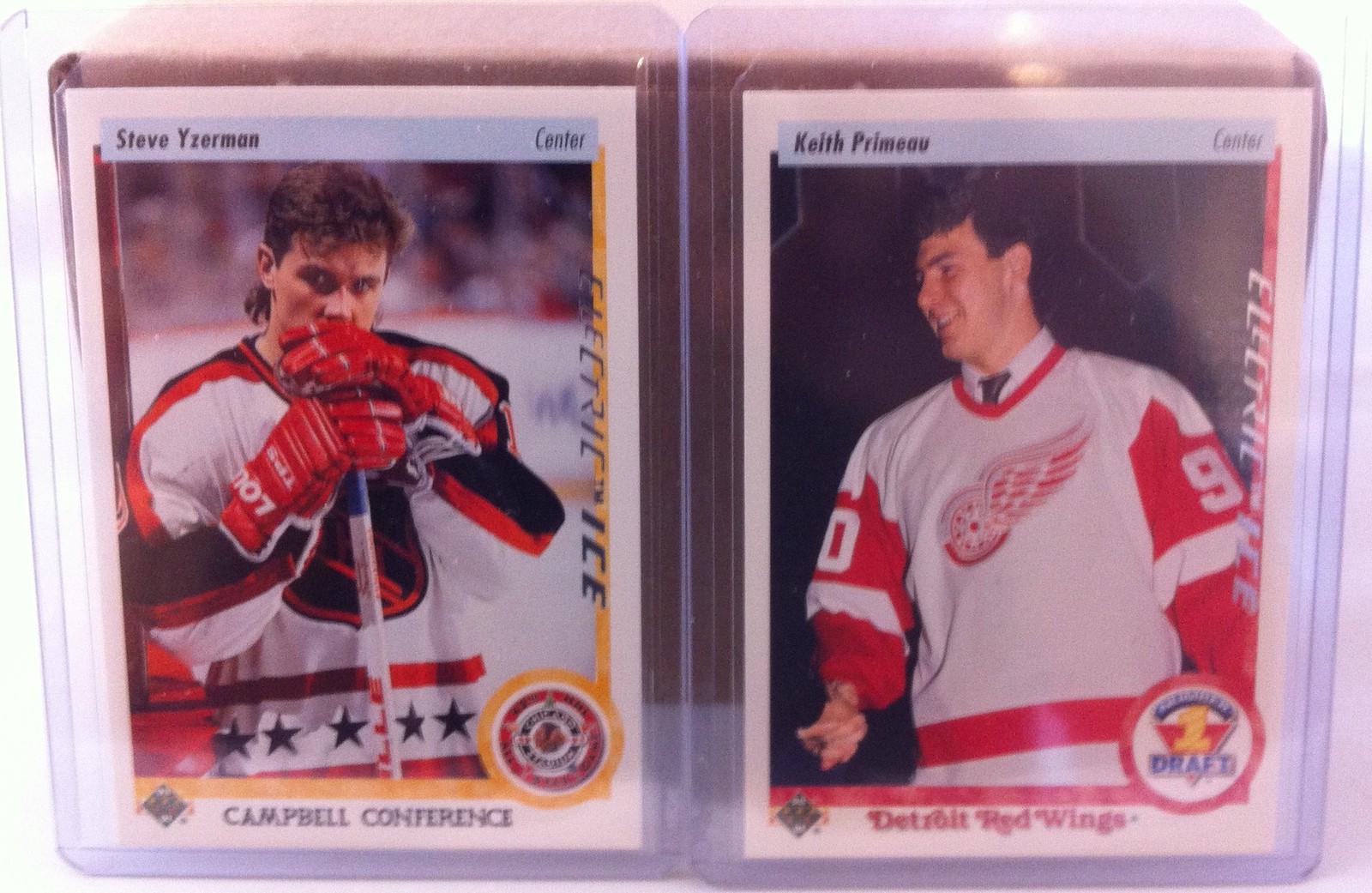 1995 UPPER DECK FIFTH ANNIVERSARY ELECTRIC ICE STEVE YZERMAN KEITH PRIMEAU