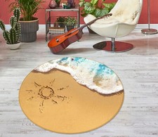 3D Sea Beach Cute Sun NBC494660 Game Rug Mat Elegant Photo Carpet Mat Romy