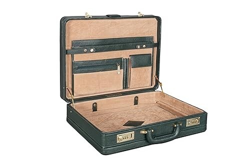 New Leather Travel Briefcase with Combination Lock Office Business Handbag Bag - Picture 7 of 7