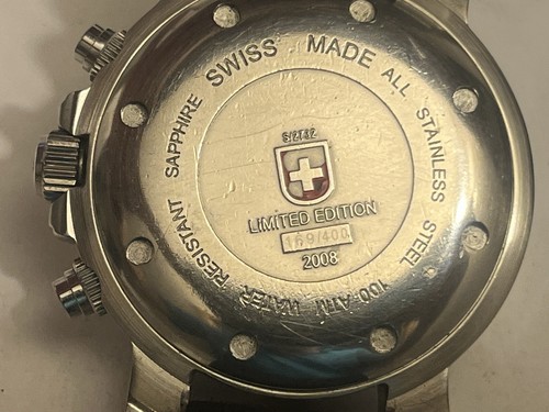 CHARMEX SWISS MILITARY 1000M DIVERS CHRONOGRAPH-ST STEEL-WORKS-NEW BATTERY - Picture 7 of 9