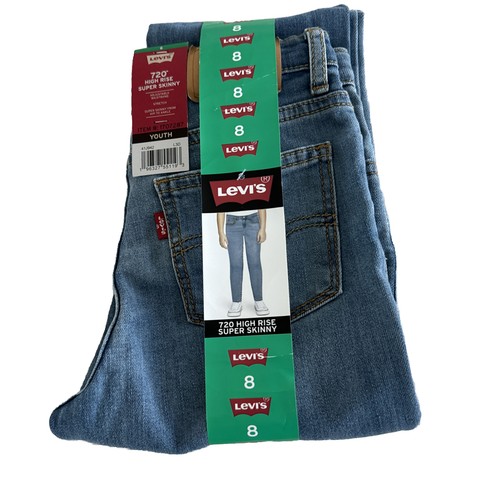 Levi’s Youth 720 High Rise Super Skinny Light Wash Jeans Adjustable Size 8 - Picture 6 of 6