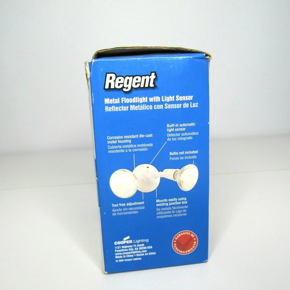 Regent White Dusk To Dawn Light Metal Floodlight With Light Sensor 120 Volts  - Image 3 of 4