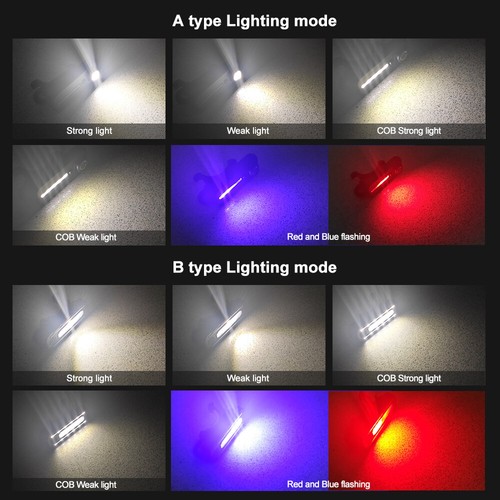LED Red Blue Shoulder Police Light Clip Flashing Warning Safety Flashlight Bike - Picture 2 of 15