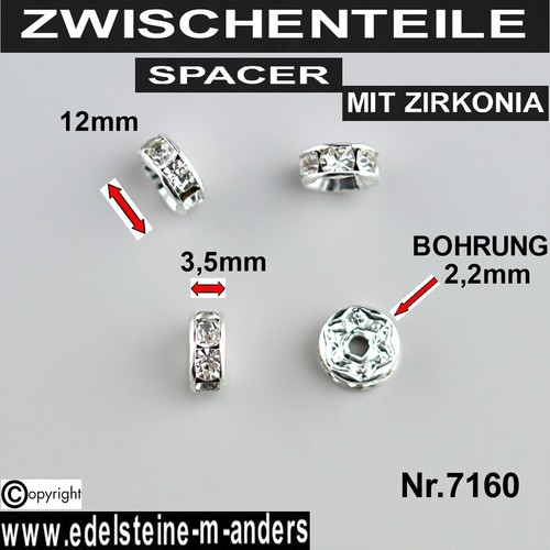 Strassrondelle Zwischenperlen Rondelle Spacer Schmuck Ketten Perlen 4mm-15mm - Bild 7 von 9