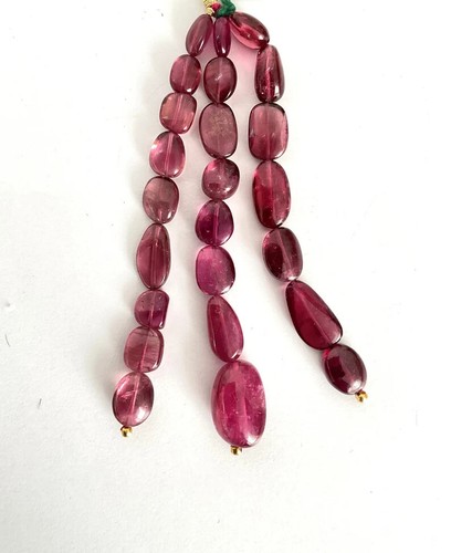 Rubellite Smooth Tumbles Beads Natural Gemstone - Picture 6 of 10