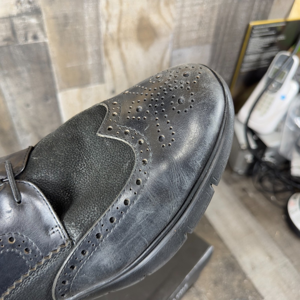 Kenneth Cole Mens Trent Black Wingtip‎ Dress Shoes Size 11 Kenneth Cole Reaction Black Wingtip Dress Shoes for Men for  main image 4