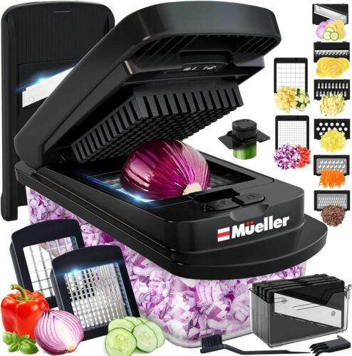 Pro-Series 8 Blade Veggie Chopper, Mandoline Slicer & Kitchen Gadget, Black