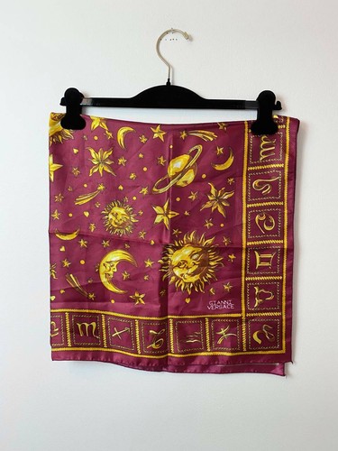 Seltenes Archiv Vintage Sternzeichen Gianni Versace Seidentuch