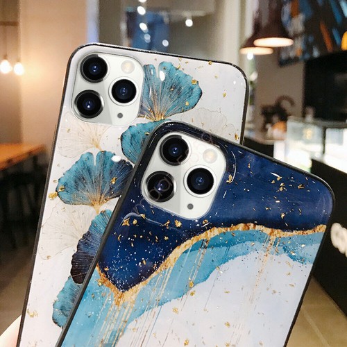 AU Luxury Marble Glitter Leaf Case Phone Cover for iPhone 12 11 Pro Max XR HOT - Picture 3 of 13