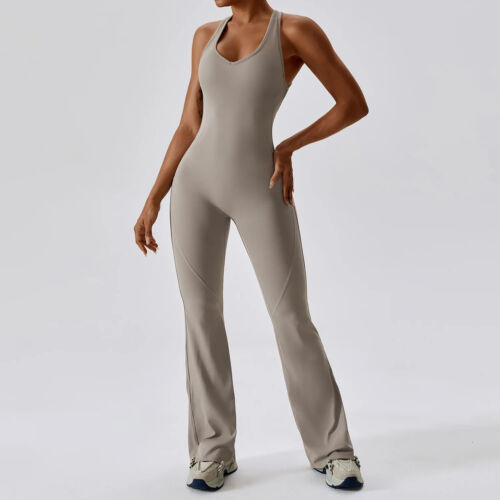 Women Training Yoga Suit Workout Sportswear Onepiece Jumpsuit Fitness Gym Outfit - Picture 16 of 16