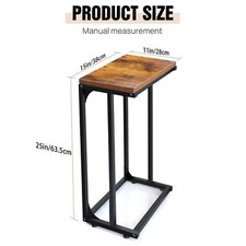 Mobile Side Table, C Shaped Sofa End Table, Coffee Snack Table for Living Room