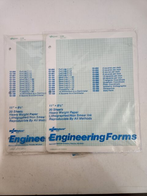 Vintage National Engineering Forms 12-188 Lot of 2 packs of 20 Sheets each NOS Vintage National Engineering Forms 12-188 Lot of 2 packs of 20 Sheets each NOS