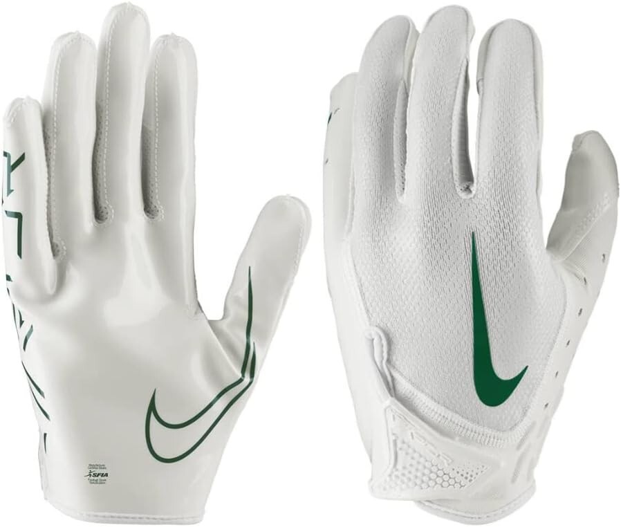 送料無料 新品 NIKE VAPOR JET GLOVES 2XL Nike Vapor Jet 7.0 Adult Football Gloves, New 2XL White W/ Green