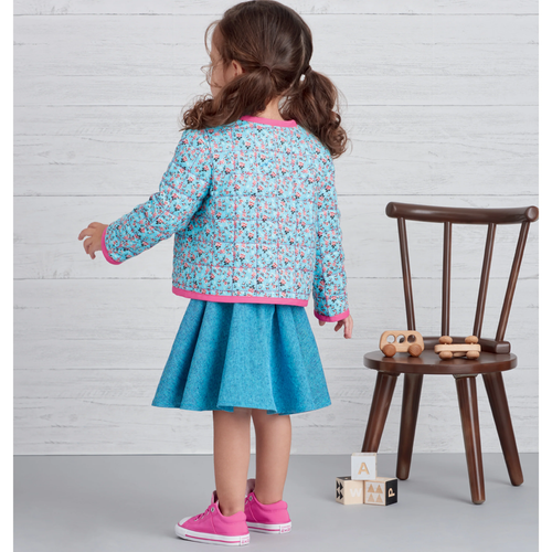 Patrón de costura Simplicity S9485 TOP, CHAQUETA, CHALECO, FALDA Y PANTALÓN DE PUNTO PARA NIÑOS PEQUEÑOS - Imagen 6 de 12