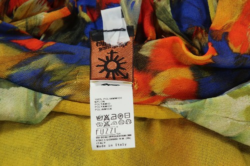 Robe poupée bébé vintage GAULTIER aquarelle soleil franges jaunes S M 4 5 vendre 6