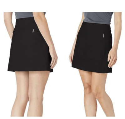 NWT Cutter & Buck Women's Pacific Pull On Performance Golf Skort, Black, Size XS