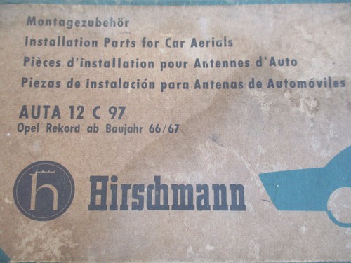 Opel Rekord C D Oldtimer Hirschmann Auta 12 C 97 Einbausatz Antenne NEU original - Picture 4 of 14