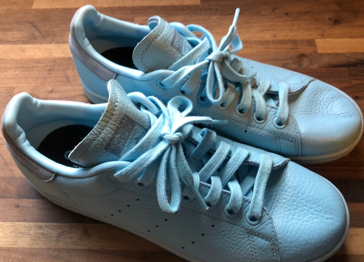 ADIDAS Stan Smith Blue Leather Lace Up Shoes Sneakers Size 6