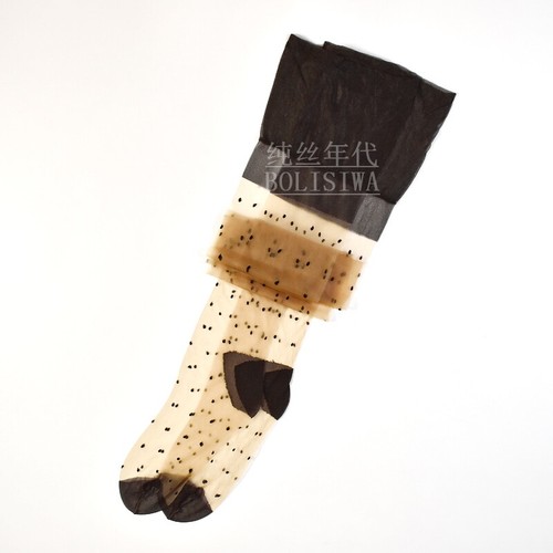 ¡Lote 3 pares! De colección No elástico contraste sedoso lunares planos DERECHOS todo nylon medias - Imagen 6 de 36