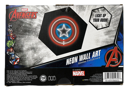 Marvel Avengers Capitán América Alimentado por Batería Iluminado Decoración de Pared 8" NUEVO - Imagen 2 de 2
