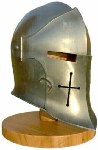 Medieval Knight Armor Crusader Templar Barbuta Helmet Helm Costumes - Picture 3 of 13
