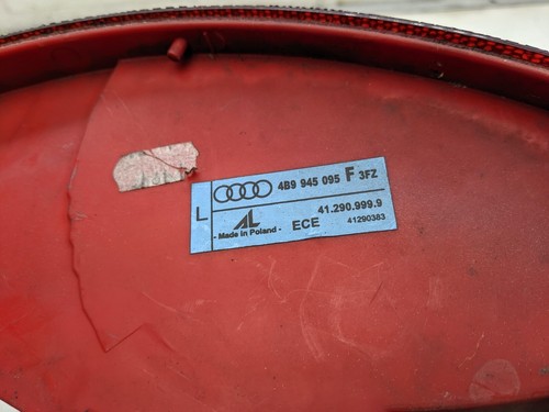 AUDI S6 C5 4.2 V8 LEFT REAR BRAKE LIGHT TAIL LIGHT TINTED 4B9945095 - Picture 5 of 5