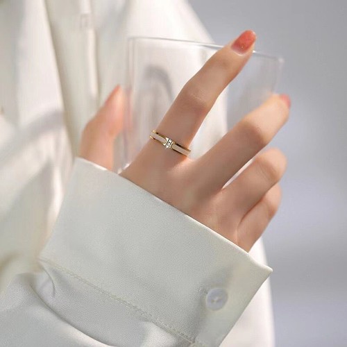 3 Colors Woman 18k Gold Plated Mother of Pearl CZ 4mm Band Ring Size 5-10 - Picture 7 of 10