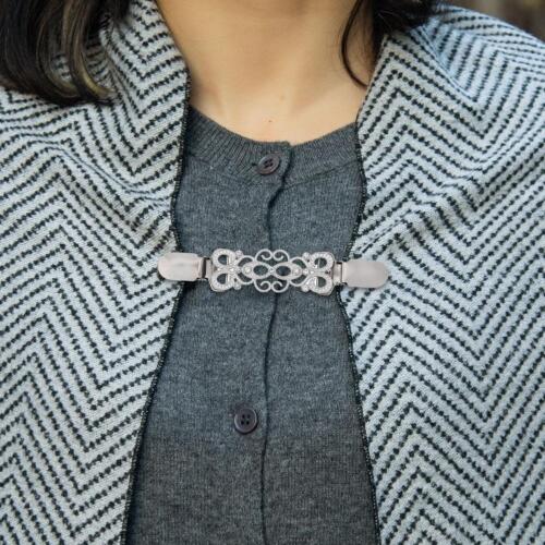 Retro Vintage Brooch Pin Shirt Dress Cinch Back Sweater Cardigan Clip Clasps G2 - Picture 3 of 18