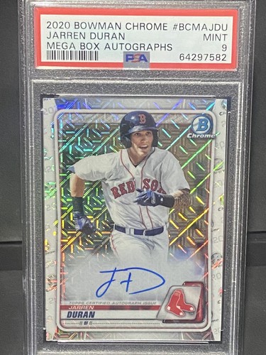 2020 Bowman Chrome Mega Box Auto Jarren Duran Mojo Refractor PSA 9 Red Sox - Photo 1 sur 2