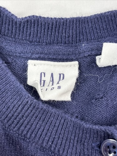 Gap Kids Navy Blue Cardigan Sweater Girls Size XS Cotton Button Up - Picture 3 of 14