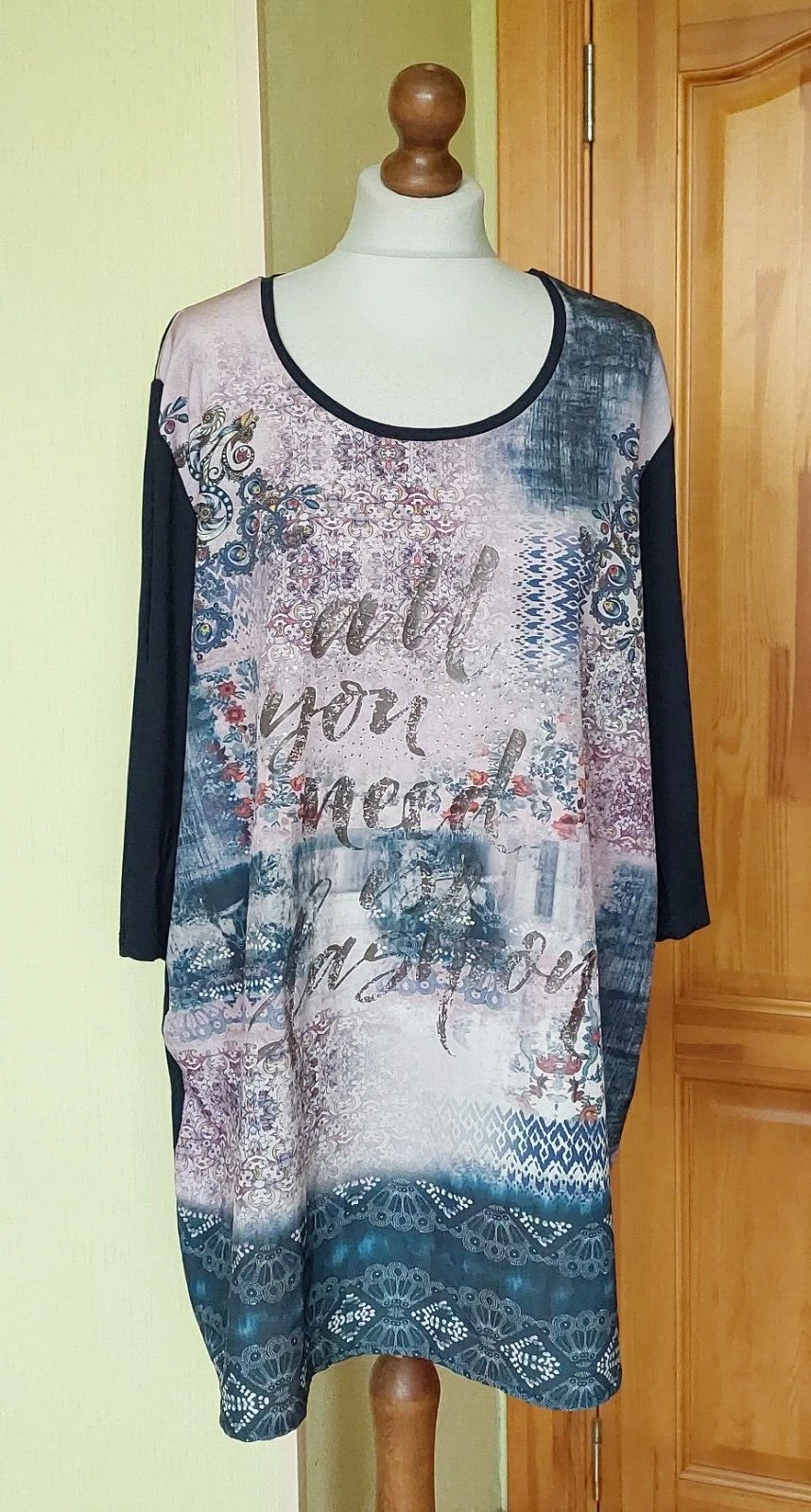 Women's Ulla Popken 3/4 Sleeve Top, Size UK24-26/USA20-22/EUR50-52