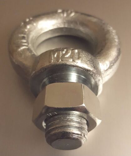 M6 M8 M10 M12 M16 M20 M22 M24 PERNO DE OJO GALVANIZADO CON TUERCA ELEVACIÓN ROSCA MÉTRICA - Imagen 4 de 10