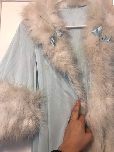 LUCIE ANN CLAIRE SANDRA MARABU BLAU PEIGNOIR MORGENMANTEL BEVERLY HILLS - Bild 12 von 12