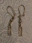 Rectangle Dangle Drop Earrings 1.2g Vintage Stunning 14K Yellow Gold Geometric