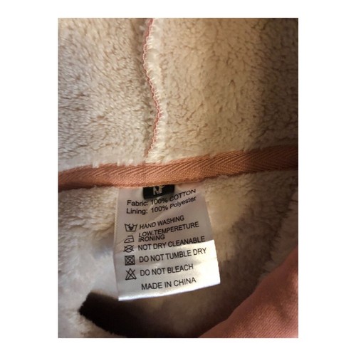 Acogedora sudadera con capucha rosa totalmente forrada para mujer talla mediana nueva sin etiquetas - Imagen 6 de 7