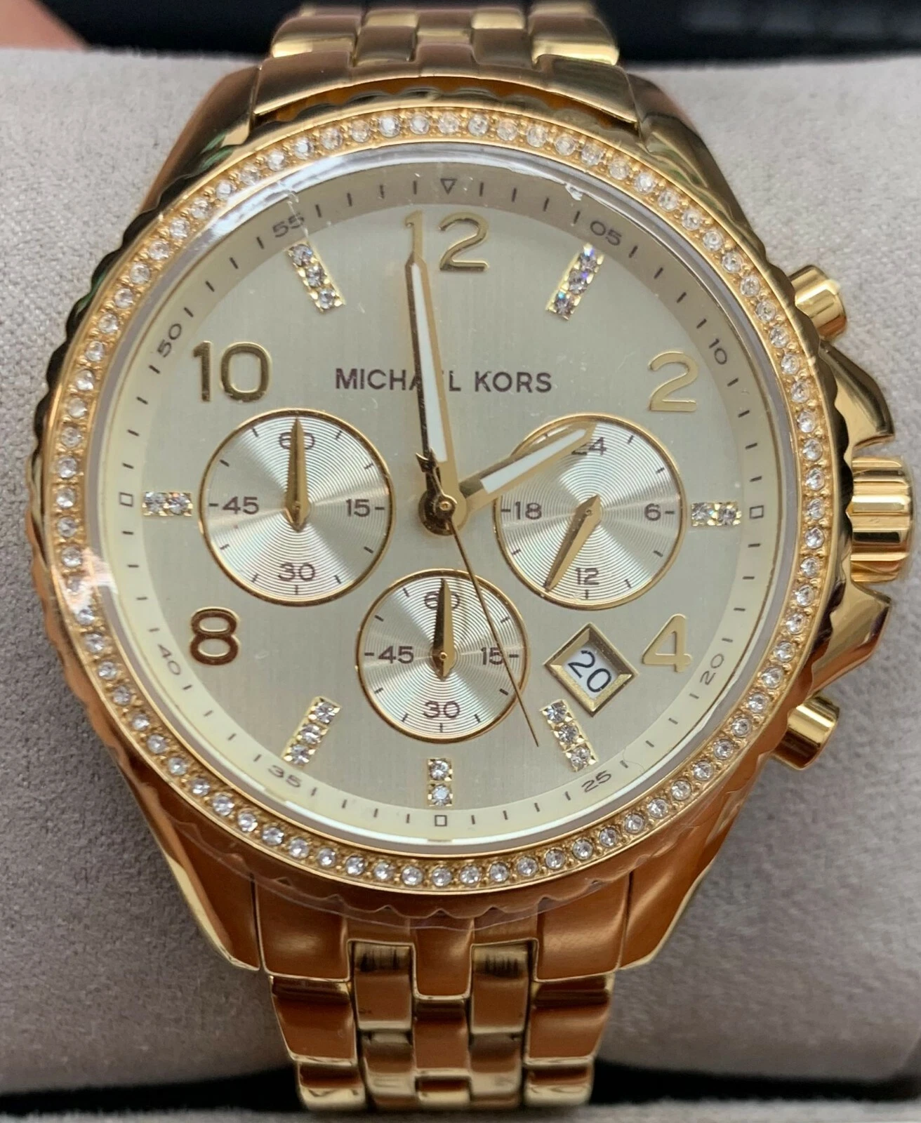 Michael Kors Orologio Cronografo Donna MK5347 Pilot Tono Oro Glitz
