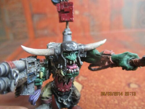 Goff Ork Warboss Big Choppa BEMALT Oldhammer Metall - Kriegsspielbereit - Bild 2 von 7