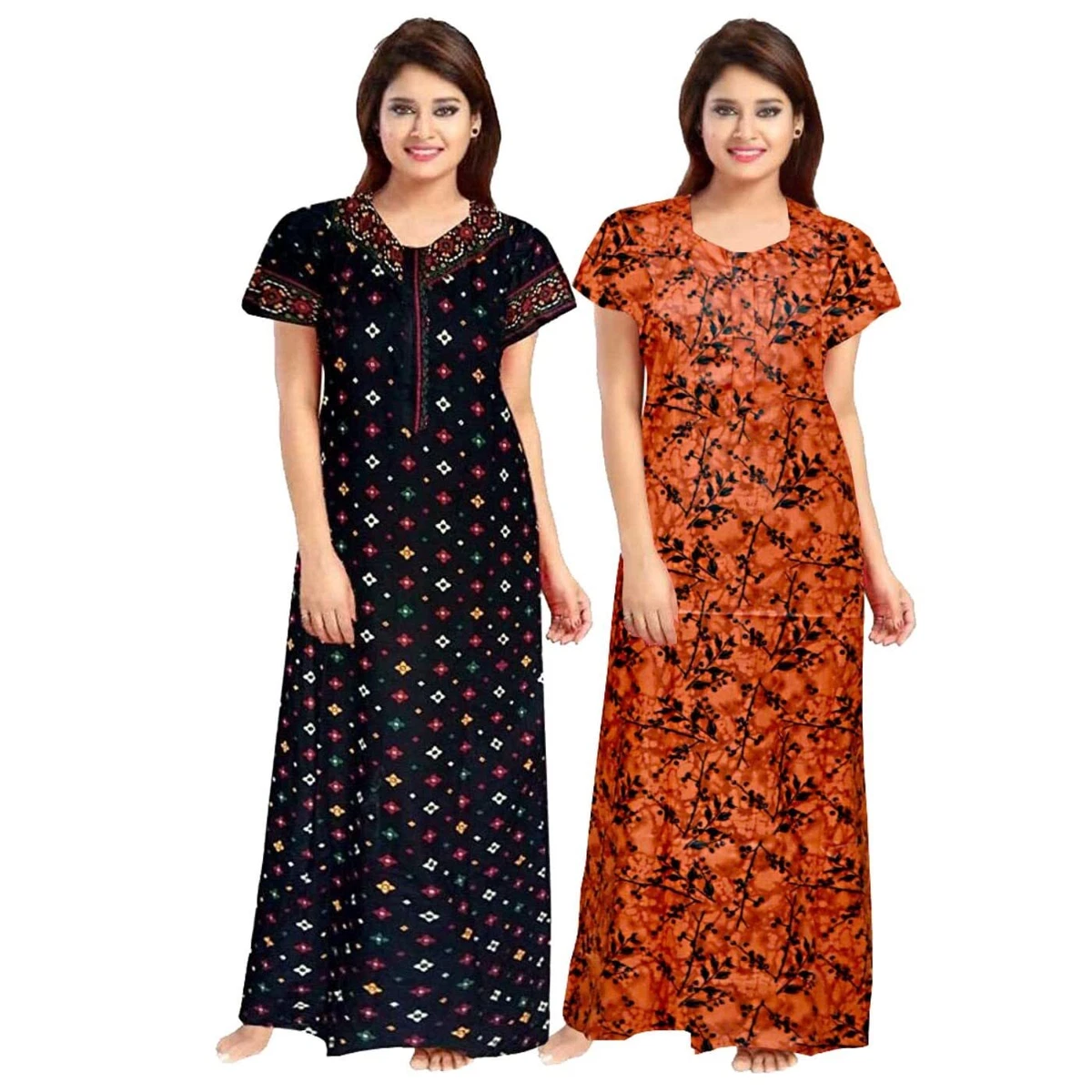 100 Cotton Nighty Women Long Length Nighty Maxi Night Gown Night