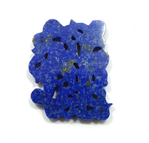 Antique Vintage Old Chinese LAPIS LAZULI Carved CHERUB Letter "I" Pendant - Picture 10 of 10