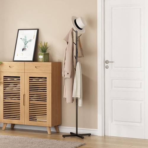 Metal Coat Rack Freestanding Hall Tree Coat Rack Stand Heavy Duty Clothes Rac... - Picture 7 of 8