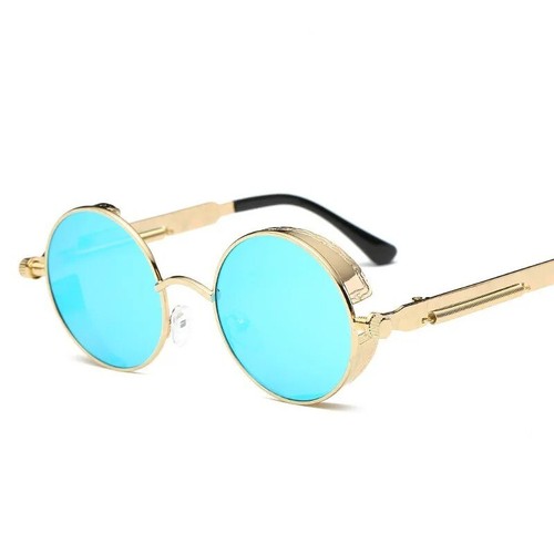 Men Women Vintage Gothic Steampunk Glasses Retro Round Hd Polarized Sunglasses - Picture 22 of 33