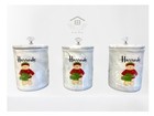Harrods Tea Coffee Sugar Jar Set of3Teddy Grey Marble Storage Airtight Canisters