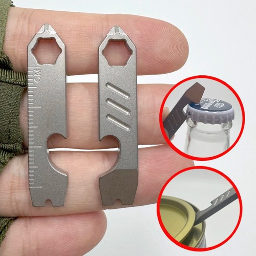 Multifunktionale TC4 Mini Brecheisen Flaschenöffner Skala Sechskantschlüssel ... - Bild 3 von 8