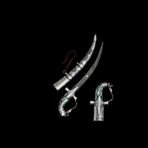 Espada con empuñadura de madreperla, empuñadura de tigre - vaina de caligrafía plateada ESPADA - Imagen 12 de 12