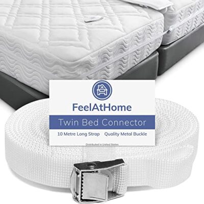 FeelAtHome Strap for Twin Beds - Twin to King Bed Mattress Joiner Converter T...