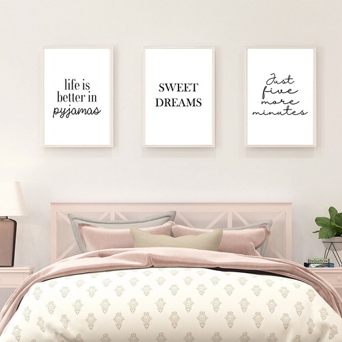 SET OF 3 A4 BEDROOM PRINTS. Wall Art Poster Picture Prints Love Romance