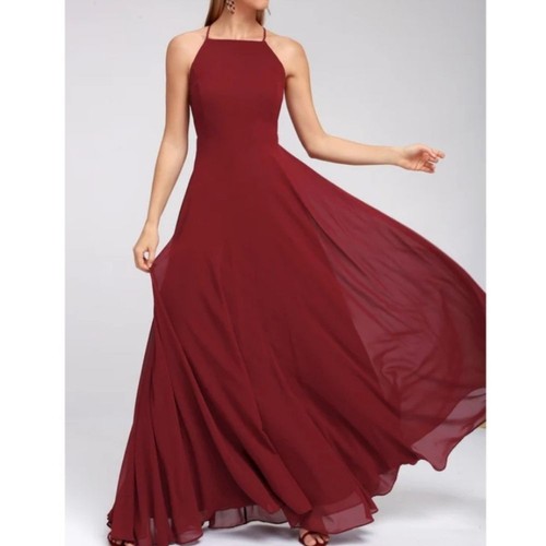 NWT Lulus | Mythical Kind of Love Wine Red Maxi Dress Romantic, Women's Small - Imagen 11 de 11