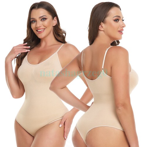 Tummy Control Shapewear Racerback Tops Women Halter Neck Thong Bodysuit Shaper - Picture 31 of 34